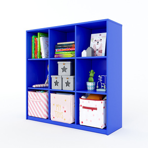 9-<b>Shelf</b> 3-Tier Multi-Color Preschool Toys Organizer 117x40x120cm <b>Standing</b> Type AA Standard Natural Rubber Paint Bedroom Storage - Product Image 1