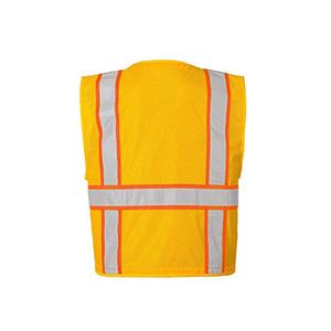 เสื้อกั๊กนิรภัยสะท้อนแสงตาข่ายไนลอน ANSI ระดับ 2 กันน้ำ ไฟ LED กระพริบ สองสี ซิป งานก่อสร้าง รับผลิตแบบ OEM ODM - Product Image 2