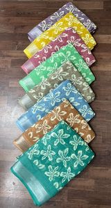 Saree à imprimé lilen Saree coupé de 6 mètres Design exclusif - Product Image 6