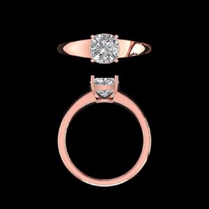 Anillo de compromiso solitario con diamante talla cojín en oro rosa de 18 quilates, piedra central de 0.75 quilates, joyería nupcial minimalista, regalo para ella - Product Image 3