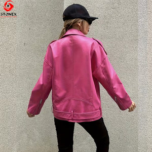 Veste en cuir pour femmes, design tendance, vente bon marché, veste en cuir unie pour femmes, logo personnalisé, service OEM - Product Image 4