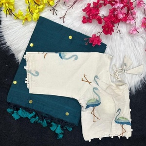 Última Colección de Saris de Algodón Khadi con Bordado, Fabricante de Surat, Exportador de Moda Femenina a Precios Bajos - Product Image 1