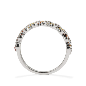 Bague solitaire en argent sterling avec saphir multicolore 0,50 ct, bijoux de mode ajustables - Product Image 3