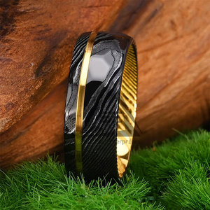 Bagues en acier Damas de style nouveau, légères et très vendues, bagues en acier Damas sur mesure - Product Image 2