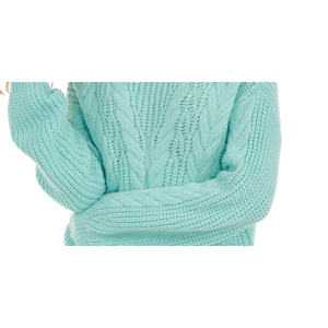 Maglione a Collo Alto Verde in Maglia Intrecciata Crave Fame Junior, Taglia Small, Casual Premium, Traspirante, Autunno Inverno, con Applicazioni Frontali - Product Image 3