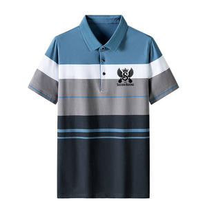 2025 Primavera Verano nueva camiseta de manga corta a rayas para hombres de alta calidad Camiseta de algodón sección delgada solapa de negocios Polo para hombres - Product Image 6