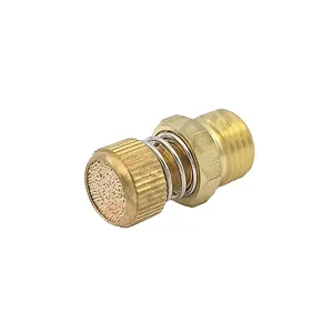 Silencieux réglable en laiton avec ressort, raccord d'échappement réducteur, couleur rouge intense - Product Image 1
