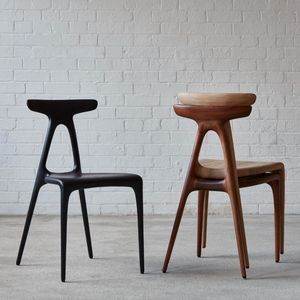 Modern Sculptural Solid Wood Designer Chair with Organic Contours, and Artistic Minimalist Silhouette for Luxury Interiors - Product Image 4