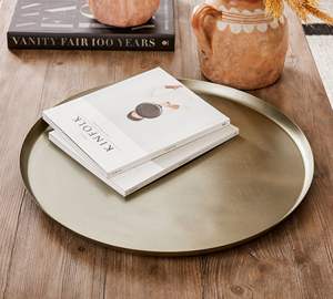 Bandejas de servicio artesanales de Metal de lujo modernas personalizadas Premium multifuncional boda Ramadán decorativo varias opciones de Color - Product Image 3