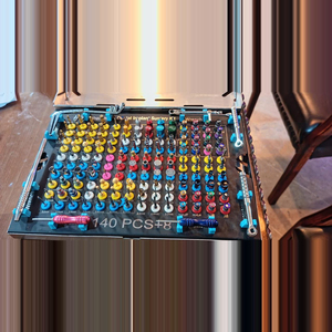 Kit de Instrumentos de Cirugía Dental de Acero Inoxidable Manual Universal, 140 Piezas, Caja de Herramientas de Precisión para Implantología Profesional - Product Image 5