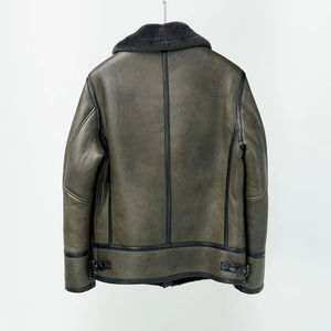 Nouvelle Arrivée 2026 – Blouson Bomber Homme en Peau de Mouton Naturelle Douce, Col Rabattu, Style Vintage Hiver – Meilleur Prix - Product Image 4