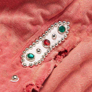 OEM personalizado de moda hacia adelante desgastado Rhinestone adornos Streetwear ácido lavado Sudadera con capucha de los hombres - Product Image 4