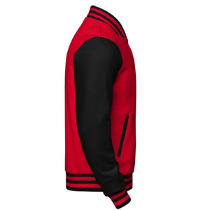 Chaqueta universitaria estilo Letterman, mezcla de lana duradera, Mangas de cuero, muestra el orgullo escolar y el estilo atemporal. - Product Image 5