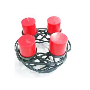 Wreath Design Black Metal Candle Holder Raw Casted <b>Aluminium</b> Black <b>Powder</b> Coated Sale by Indian Exporters - Product Image 2