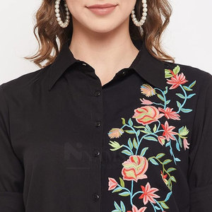 Reasonable Price Women Embroidery T Shirts Best Quality Made Women T Shirts Breathable Embroidery T Shirts - Product Image 6