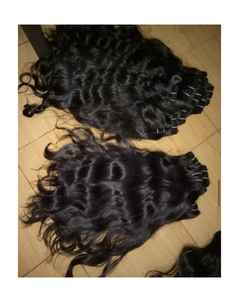 Extensions de cheveux humains indiens bruts non traités cuticules alignées style vague naturelle cheveux vierges type de trame plate - Product Image 4