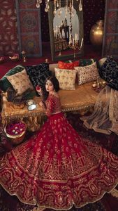ELEGANT HEAVY EMBROIDERY ON BEAUTIFUL BRIDAL <b>BLOUSE</b> & LEHENGA DRESS Embellished WITH CRYSTAL GLASS BEADS,STONE & DABKA work@2022 - Product Image 2