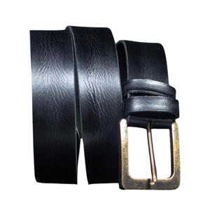 Cinturón de hebilla de Pin genuino de cuero negro OEM de alta calidad para hombre al por mayor 2025 cinturones personalizados de Jeans informales de diseño elegante para hombre - Product Image 2