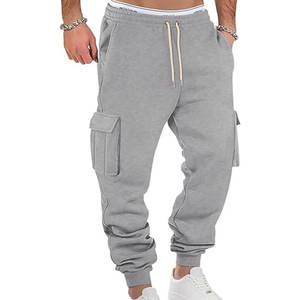 <b>Lounge</b> & Athletic Sweatpants with Multiple Pockets for Training <b>Light</b> Gray Casual Cargo Pants Stretch Workout Joggers Drawstring - Product Image 1