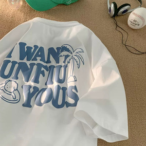 OEM al por mayor Unisex impresión camisas 100% algodón cuello redondo de gran tamaño personalizado Puff Logo camisas Puff impresión camiseta - Product Image 4