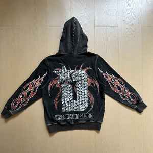 Por encargo de los hombres Casual Streetwear Oversize Jogger Chándal Baggy Triple Zip up Sudadera con capucha con diamantes de imitación tejida para el verano - Product Image 3