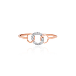 Anillo moderno de diamante natural de 0.07 quilates, corte brillante redondo, color HI, claridad VS SI, oro rosa, joyería fina para compromiso y boda - Product Image 3