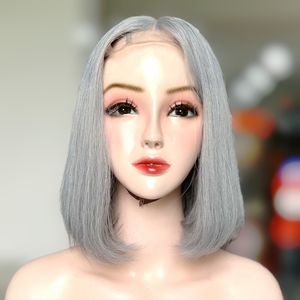 วิกผมบ๊อบแบบตรงสีเทา100% สำหรับผู้หญิงผมแท้เวียดนาม - Product Image 2