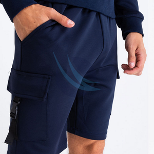 2025 nueva llegada personalizada hombres gimnasio Sudadera con capucha conjunto algodón Jogging ropa deportiva 2 piezas pantalones cortos chándal tamaño impreso de talla grande Casual - Product Image 4