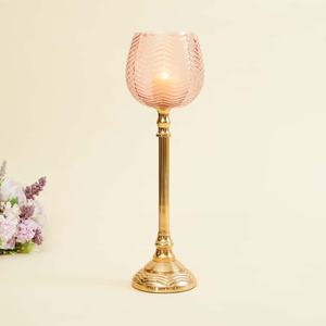 Nouveau Design Unique Bougeoir Bougeoir En Métal Bougeoir Candélabre En Métal Pour Événement De Mariage En Couleur Or - Product Image 5