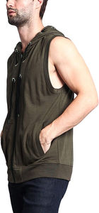 100 % Cotton Fashion <b>Men's</b> Best Selling Muscle Fitness Lightweight <b>Sleeveless</b> <b>Hoodies</b> for <b>Men</b> Basics Cotton Blended - Product Image 5