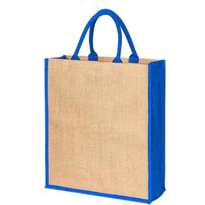 ถุงช้อปปิ้งจากปอกระเจาที่เป็นมิตรต่อสิ่งแวดล้อม พร้อมหูหิ้วเคลือบผ้า แผงด้านข้างตัดสี  ฝาปิดแบบกำหนดเอง ผลิตในบังกลาเทศ - Product Image 2