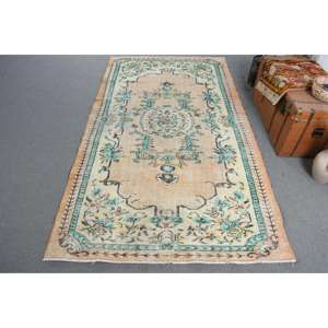 Alfombra de 5.3x9.4 pies, Alfombra Vintage, Alfombra Oriental de Lana Azul Turca - Product Image 1