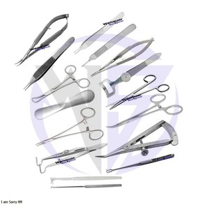 Juego de 17 Piezas de Instrumentos Quirúrgicos de Acero Inoxidable para Blefaroplastia Manual, Cirugía de Párpados y Rinoplastia Oftálmica - Product Image 1
