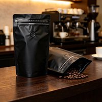 Sacs à café imprimés sur mesure, sacs à café à fond plat avec valve de dégazage, fermeture éclair, sacs d'emballage pour café de 500 g pour le stockage des grains de café