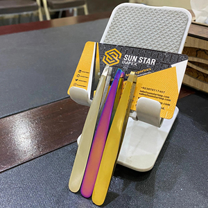 RTS แหนบถอนขนคิ้ว, แหนบปลายเอียงมืออาชีพคิ้วและกำจัดขนไม่มีช่องว่างสแตนเลส - Product Image 1