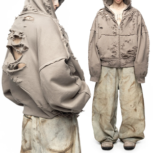 Sweat-shirts à capuche unisexes d'hiver de haute qualité avec fermeture éclair, 100% coton molletonné, poids lourd, impression numérique, coupe classique - Product Image 4