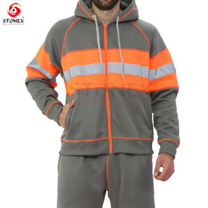 Vente en gros uniforme de travailleur vêtements de travail industriels survêtements de sécurité réfléchissants en tissu respirant sweats à capuche et pantalons - Product Image 2