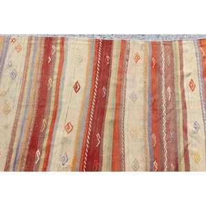 Tapis Kilim turc vintage 2,5x7,1 pi (76x215 cm), tapis en laine rouge camouflage - Product Image 5