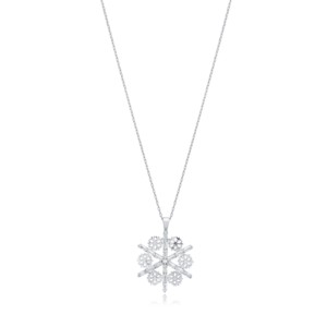 Collier pendentif artisanal en forme de flocon de neige avec pierre CZ Baguette, bijoux en argent 925 turc en gros - Product Image 5