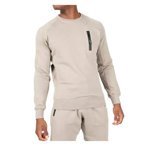 Survêtement d'hiver avec logo personnalisé pour hommes, ensemble de survêtements de jogging respirants à col ras du cou, 2 pièces, tissu décontracté de luxe, imprimé en vrac - Product Image 2