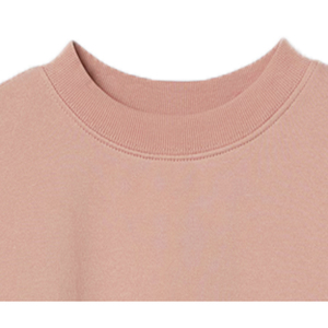 Eco-Friendly Women's Embroidered Fleece <b>Sweatshirt</b> <b>PINK</b> Breathable Windproof Polyester/Cotton 340g Winter Crew Neck Front - Product Image 2