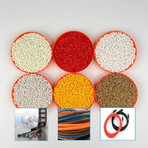 גרגירי <span class=keywords><strong>TPE</strong></span> פוליאתילן מצולב קשרים (XLPE) RFD, קשיות 90A, מעכב בעירה, ליישומי כבל גרירה לרובוטים, שקית 25 ק\"ג - Product Image 1