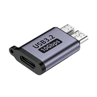 Konverter Adaptor Data Plug and Play USB Tipe-C ke Micro B Berkecepatan Tinggi 10Gbps dari Paduan Aluminium Universal