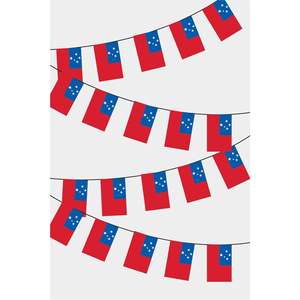 Samoa Rectangular Party <b>Banners</b> Guirlande Festive Decorative Fanions - Product Image 1