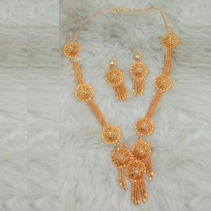 Kalyani 1108148 Fine Jewelry <b>Set</b> <b>Gold</b> Plated Brass and Copper with Pearls and Diamonds for Weddings and Parties - Product Image 1