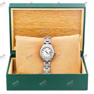 นาฬิกาเพชร36มม. เป็นงานฝีมือที่ไม่ซ้ำกันหน้าปัดโอปอลสีขาวหน้าปัดเพชรที่มีคุณภาพดีที่สุดสำหรับทุกเพศ - Product Image 6