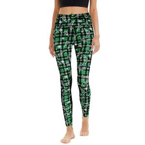 Leggings de yoga doux taille haute pour femmes NOUVEAU Leggings de fitness personnalisés imprimés de Noël colorés pour adultes dames et filles - Product Image 3