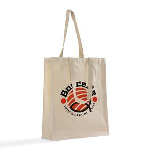 Sacs fourre-tout en toile personnalisés pour l'épicerie avec impression par transfert thermique, motif lettres de taille moyenne pour la publicité - TF230 - Product Image 4