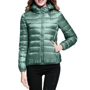 Parkas cálidas de Invierno para mujer, chaqueta acolchada de manga larga con capucha delgada de longitud media de Color sólido, abrigos con cremallera - Product Image 1
