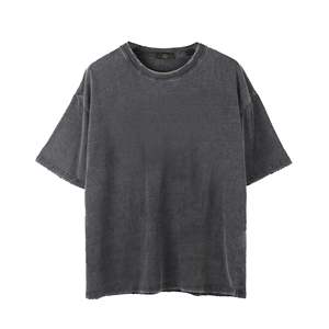 Alta calidad al por mayor streetwear logotipo personalizado camiseta en blanco piedra camisetas unisex hombres pesados lavado ácido de gran tamaño vintage camiseta - Product Image 1